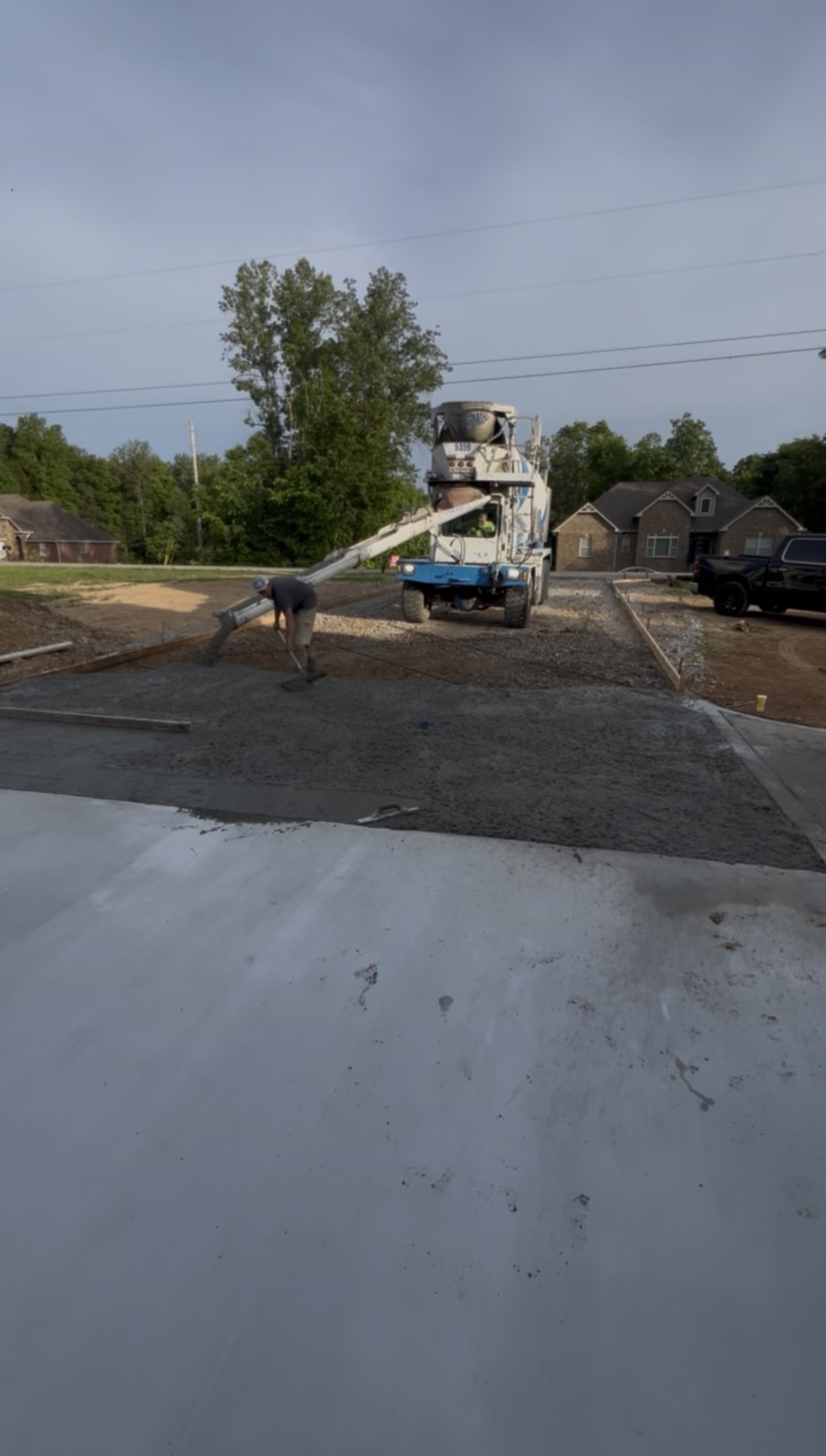 Concrete flatwork and driveway installation